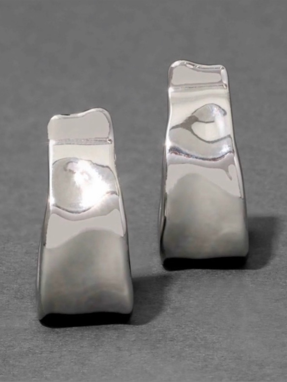 ALEXIS BITTAR Brut Molten Silver Ribbon Earrings JL11